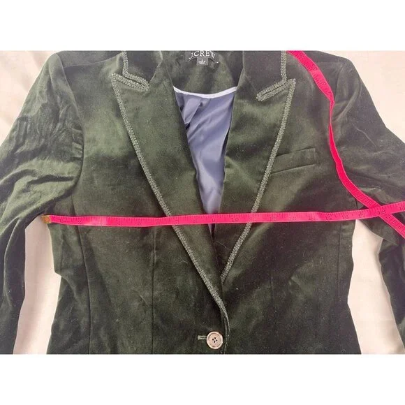 J.Crew Alexandra Velvet Blazer Italian Formal Holidays Lux CF274 Emerald Green 4 - Picture 10 of 10